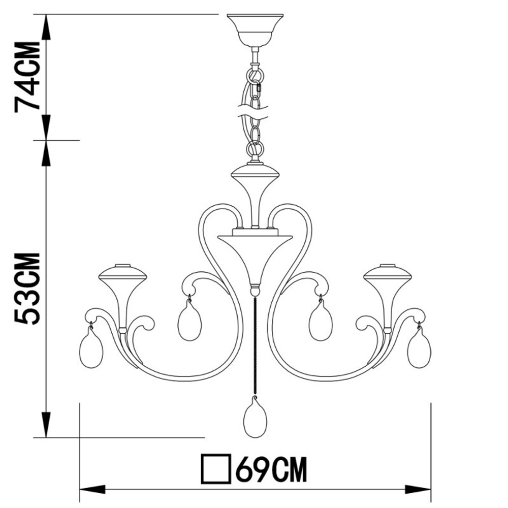 Подвесная люстра Arte Lamp A3239LM-6WH