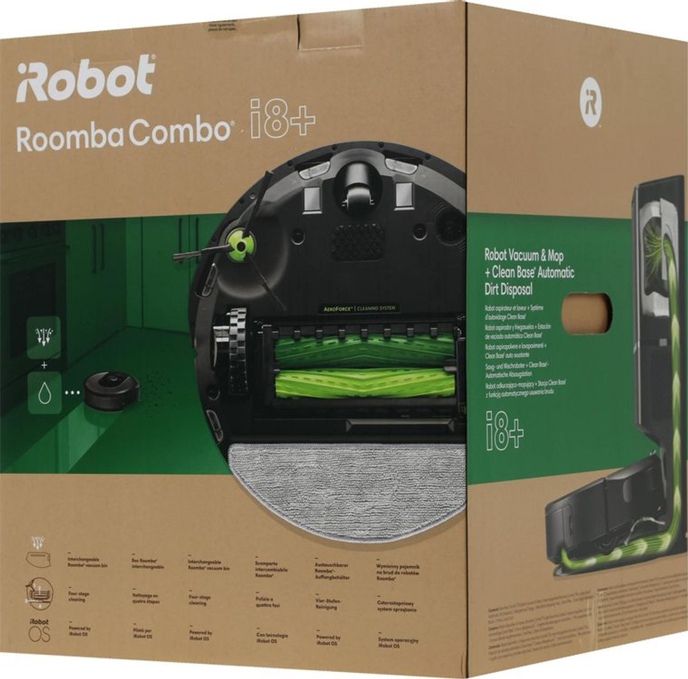 Робот-пылесос iRobot Roomba Combo i8+, 55Вт, черный графит/черный [i857040plus_rnd]