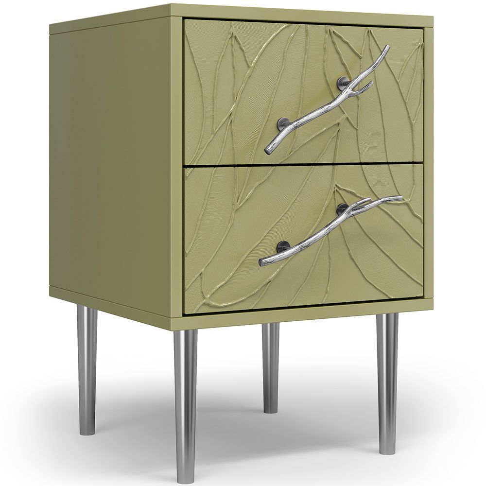 Тумба Арт Колор leaves Стайл Сильвер Зеленая олива