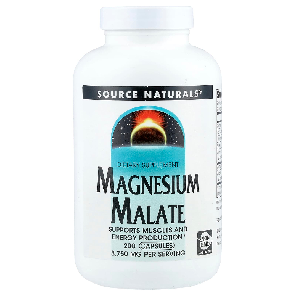 Source Naturals, малат магния, 200 капсул