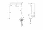 Смеситель для кухни с подключением фильтра WONZON & WOGHAND WW-88458003-CR хром