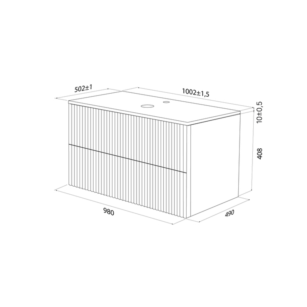 Тумба подвесная IDDIS Aiger, со столешницей, 100 см, белый, AIG10W0i95K