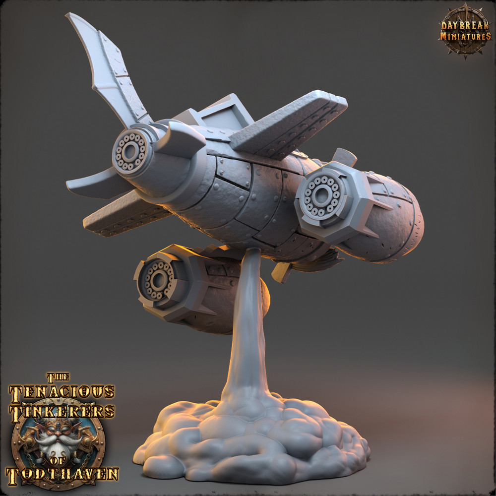 Pilot Horst Stauffer in Blue Gryphon Bomber - The Tenacious Tinkerers of Todthaven