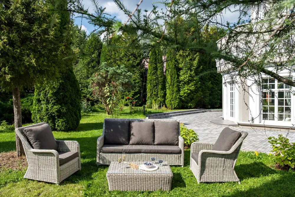 "Гляссе" лаунж-зона из искусственного ротанга, цвет бежевый