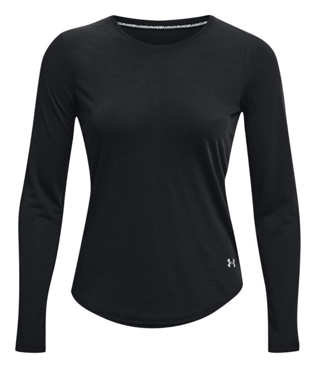 Женская футболка теннисная (dł. Рукава) Under Armour Women's Streaker Long Sleeve - black/reflective