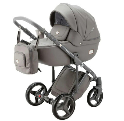 Детская коляска Adamex Luciano Deluxe 2 в 1 Q102 (Т.СЕР 100% КОЖА)