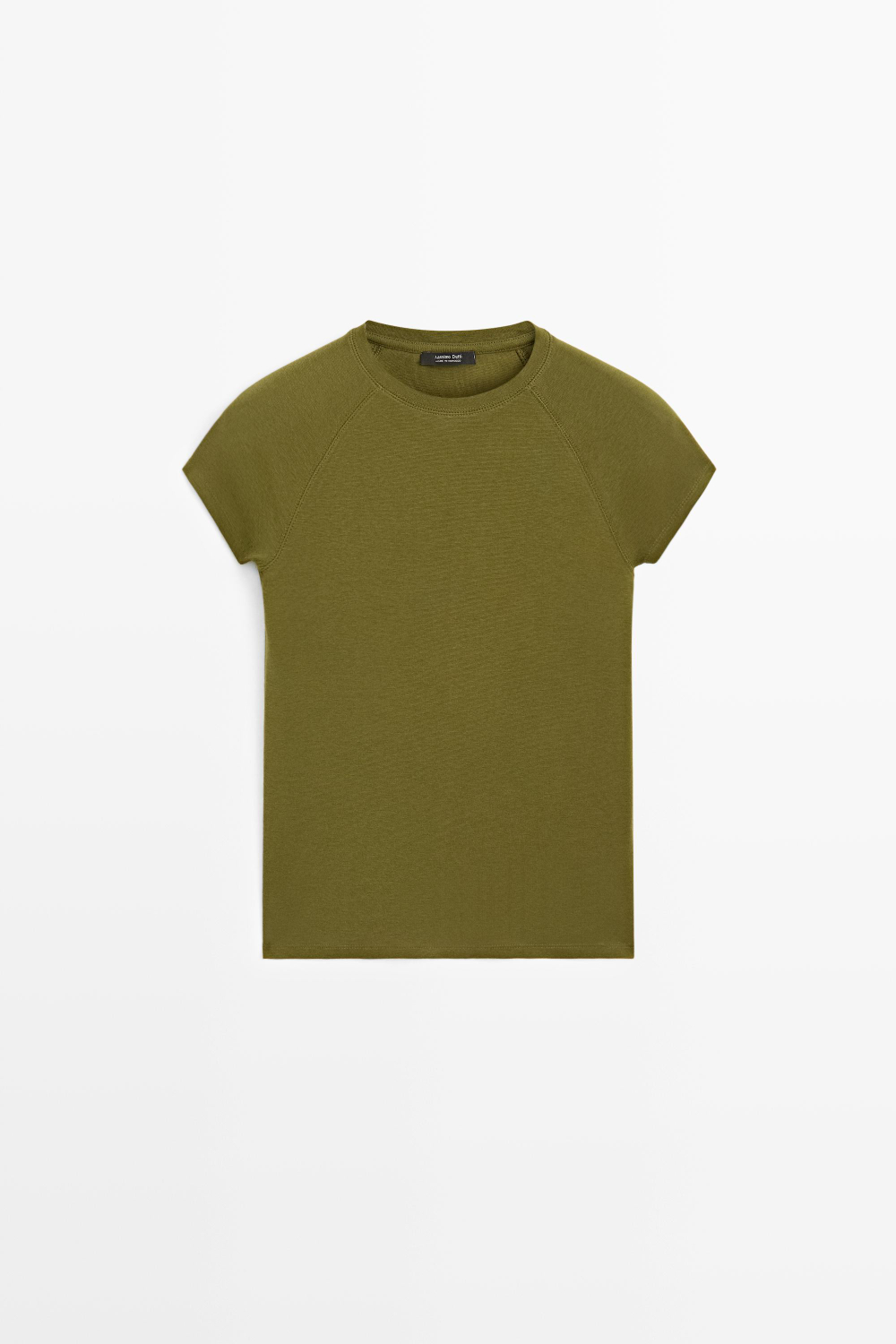 Massimo Dutti Футболка-реглан с коротким рукавом, хаки