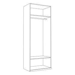 Шкаф для одежды Валенсия 13.329, Белый шагрень