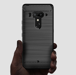 Чехол для HTC U12 Plus (Exodus 1) цвет Black (черный), серия Carbon от Caseport