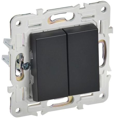 Выключатель перекрестный 2-кл. SKANDY 10А SK-V06Bl черн. IEK SK-V23-0-10-K02