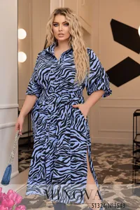 Платье 1543-голубой-черный Minova