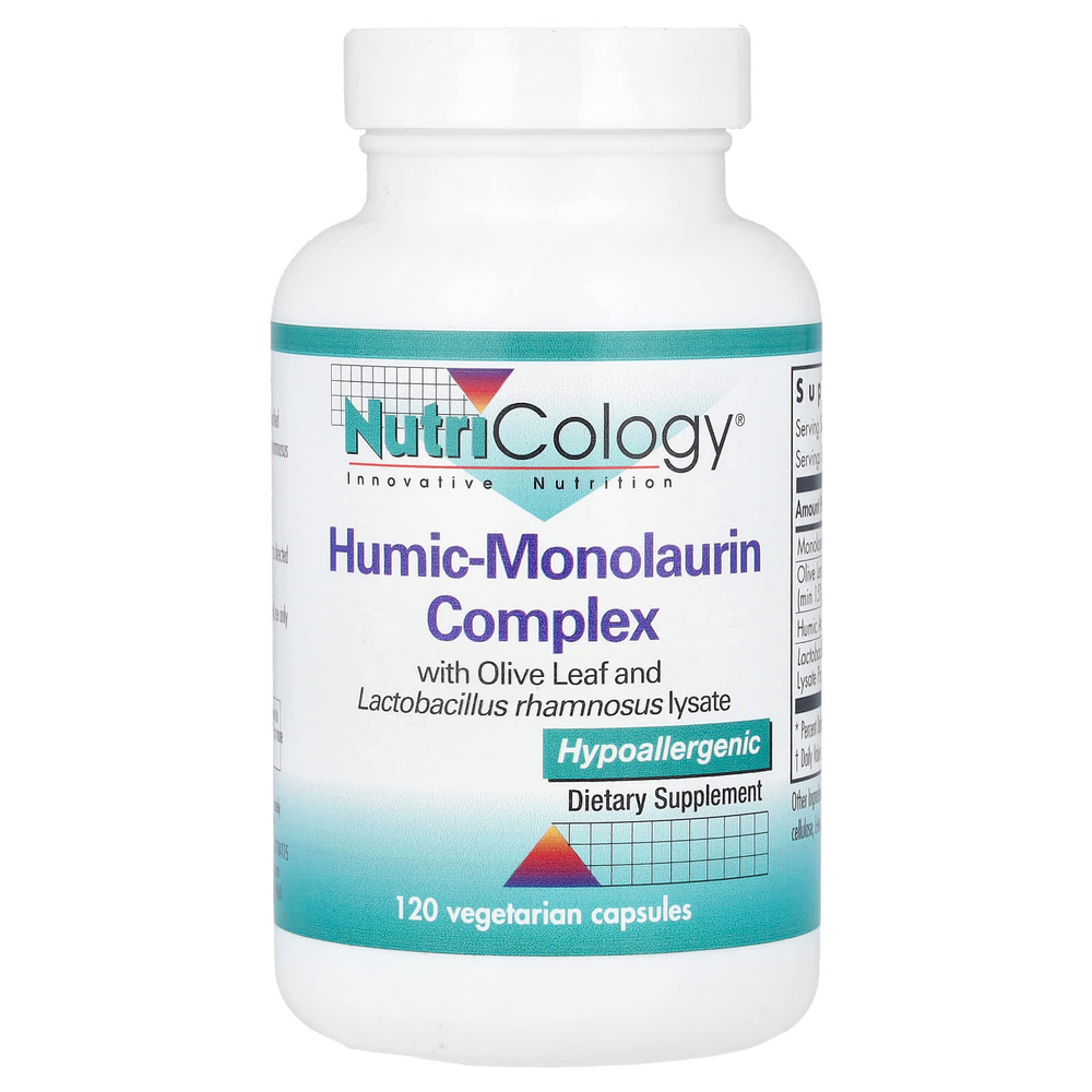 Nutricology, гуминово-монолауриновый комплекс, 120 вегетарианских капсул
