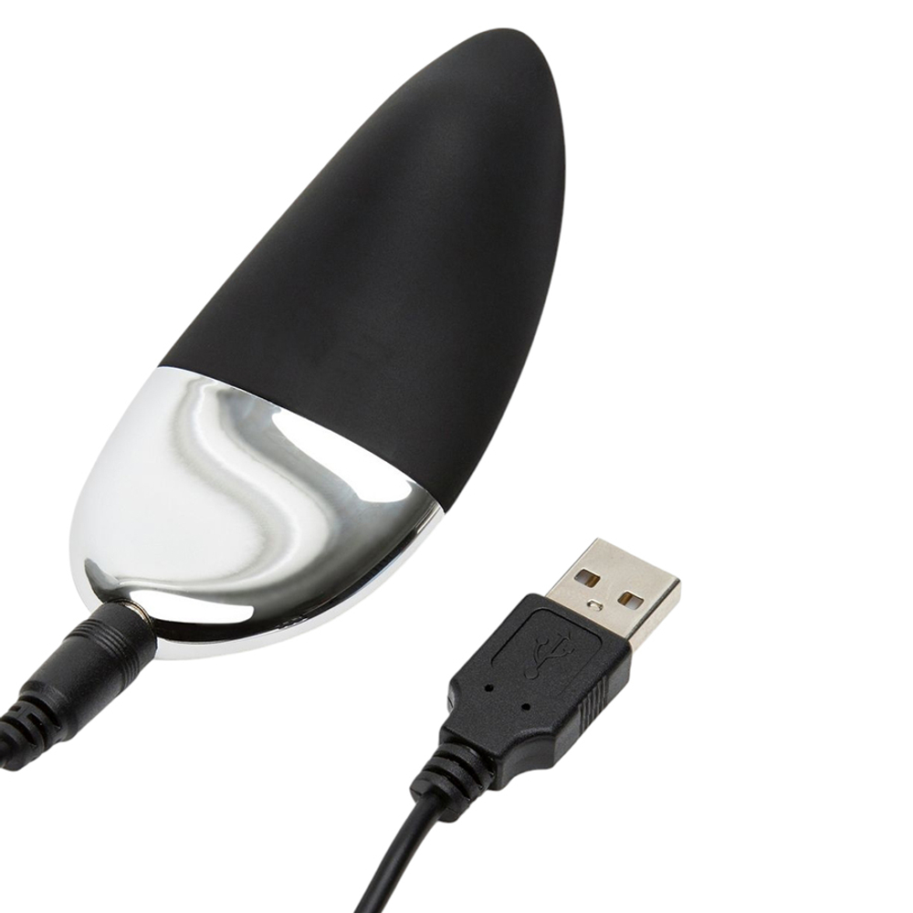 Чёрный вибромассажёр в трусики 8,9см с пультом ДУ Fifty Shades of Grey Relentless Vibrations Remote Panty Vibrator