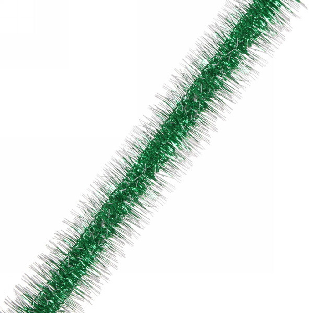 Мишура 2 м 7 см «Фонарик снежный», Зеленый/белый