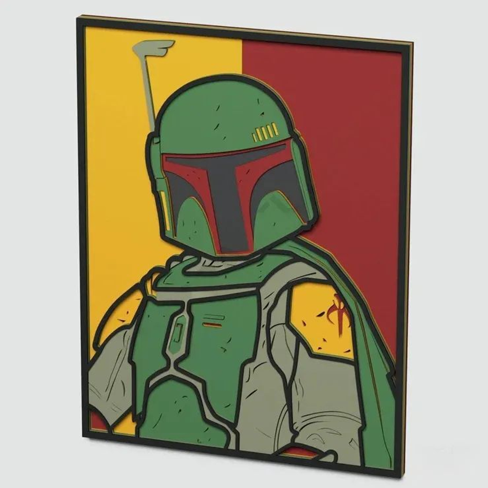 3D Картина по номерам из дерева Боба Фетт, 23x30 см