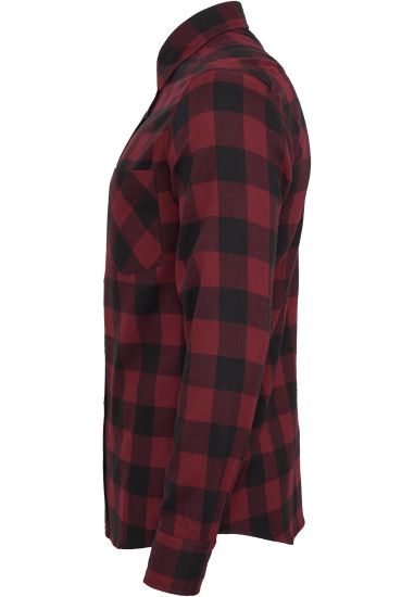 Рубашка URBAN CLASSICS Checked Flanell Shirt (Black/Burgundy)