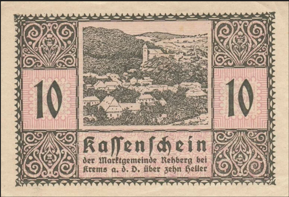 Австрия 10 геллеров 1920 Реберг aUNC