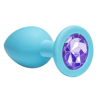 Анальная пробка 8,5см Lola Games Emotions Cutie Medium Turquoise light purple crystal 4012-04Lola