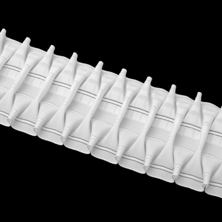 Шторная лента Oz-Is арт. 4424 Р, коэф сборки 1:2,5, цвет белый (ширина 150 mm)