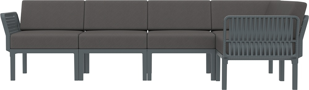 Комплект пластиковой мебели Siesta Contract Portofino Lounge Corner, темно-серый, темно-серый