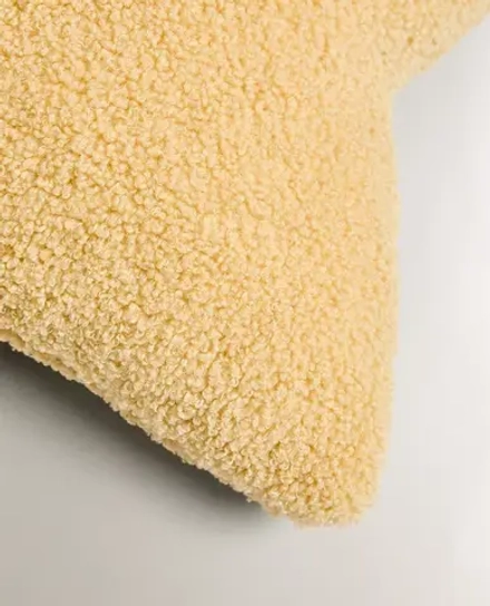 ZARA HOME БОЛЬШАЯ ПОДУШКА-ЗВЕЗДОЧКА ИЗ ИСКУССТВЕННОГО ШЕРСТИ ДЛЯ ДЕТЕЙ, ЛАЙМОВЫЙ