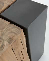 Журнальный столик Kwango 42х29 см, массив тика, металл