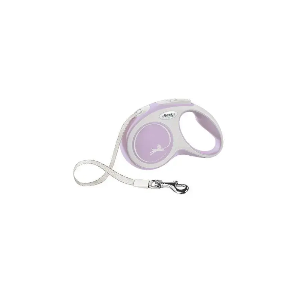 Flexi new comfort tape s поводок-рулетка для собак, светло-розовая 5 м, до 15 кг