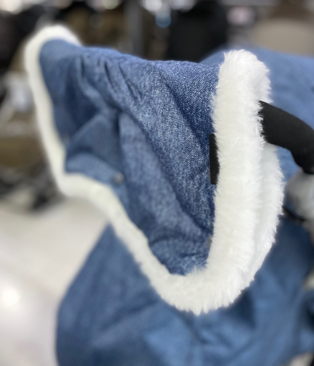 Коляска комбинированная «Наши детки» 6 с листочками синий (арт. НДТ6/2)