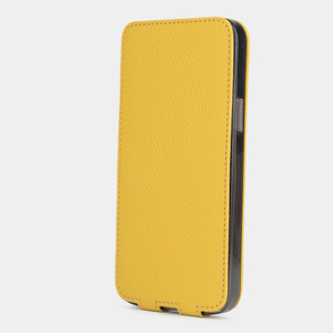 Чехол для iPhone 13 Pro Max из кожи теленка, желтого цвета
