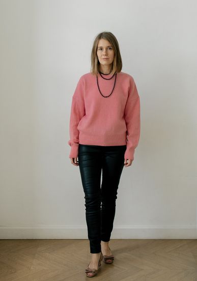 Джемпер Л.Т., 100% шерсть ягнёнка, цвет розовый джин.