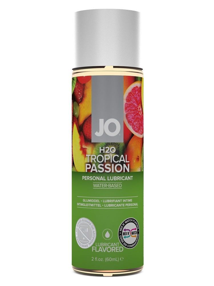 Лубрикант на водной основе с ароматом тропических фруктов JO Flavored Tropical Passion - 60 мл. (Цвет: не задано)