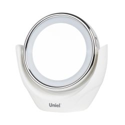 TLD-592 White-LED-13Lm-6000K-3АА Настольный светильник зеркало. На батарейках 3AAне в-к. Сенсорный выключатель. Белый. ТМ Uniel