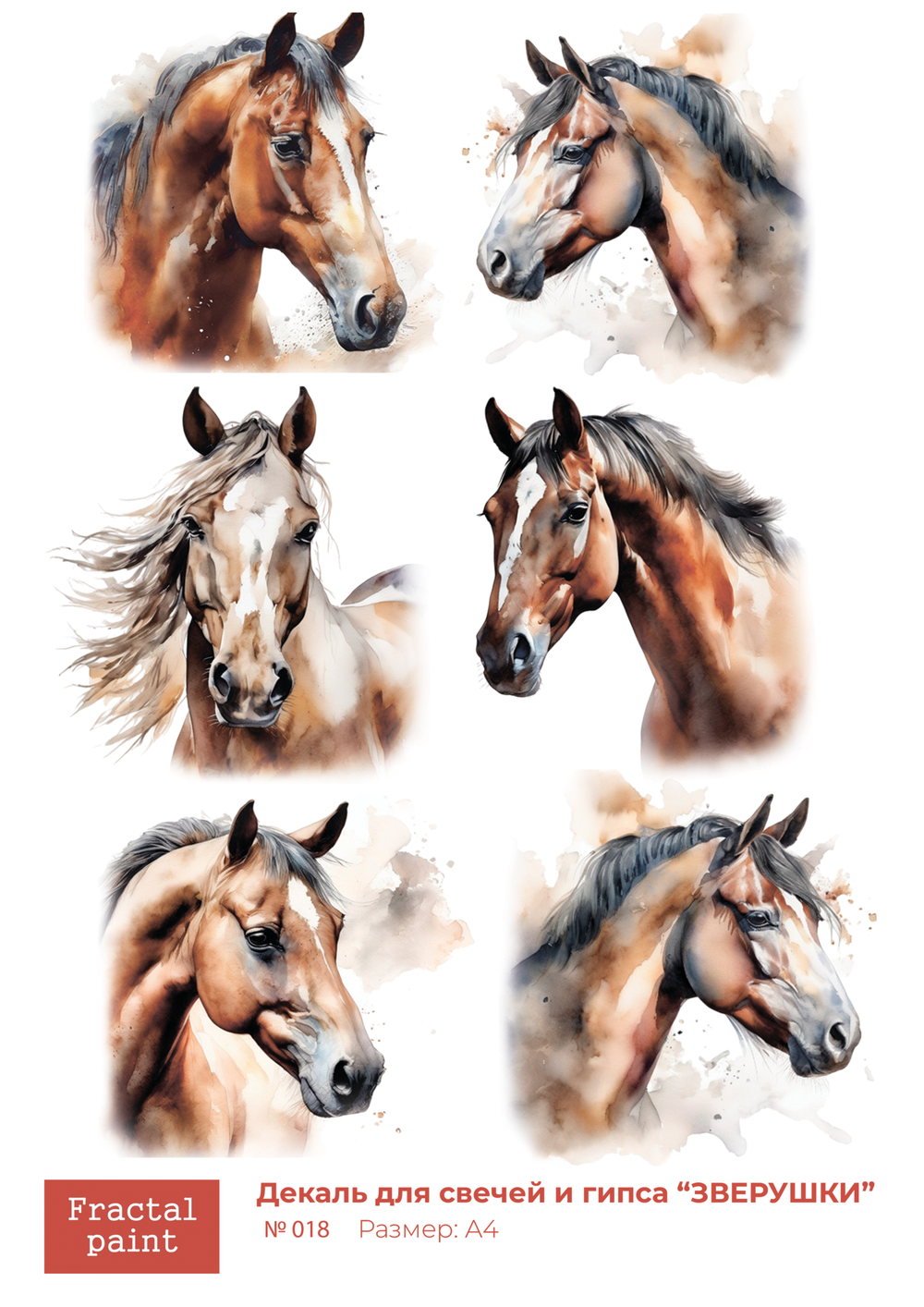 Трансфер переводной - декаль для свечей и гипса зверушки 018