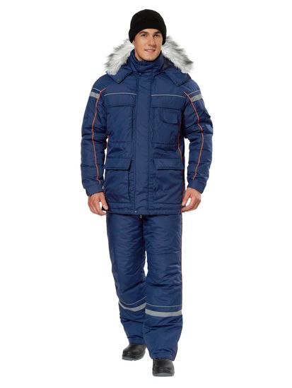 Куртка зимняя "Аляска" (синий/оранжевый)