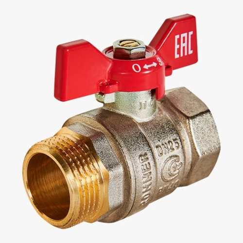 RBV-0004-2210215 ROMMER Кран шаровой, ВР/НР, ручка бабочка 1/2