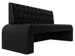 Диван кухонный прямой Кармен Люкс, Черный, Экокожа, 29516