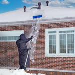 Скребок для уборки снега с крыш 610х140 мм, алюминиевая телескоп. рукоятка, длина 2-6 м