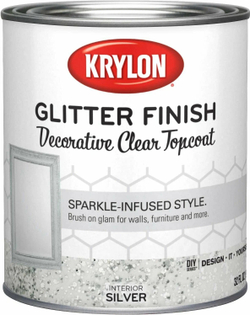 Краска Krylon Glitter Finish декоративное прозрачное покрытие с глиттером, золото 0,946л/серебро 0,946л