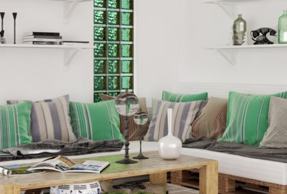 Стеклоблок изумруд веганский Mini 14.6x14.6x8 см.