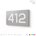 Номер на дверь 412, табличка на дверь для офиса, квартиры, кабинета, аудитории, склада, серая 120х70 мм, Айдентика Технолоджи