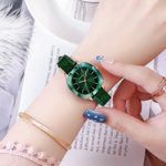 KANGOL Quartz Movement Genuine Leather Strap Watch Women"s Watch Green Dial