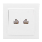 Розетка RJ-45 2-местная СП Минск белая EKF