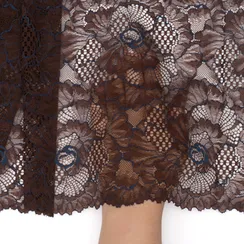 Кружево эластичное шоколад светлый/синий 21 см, Китай