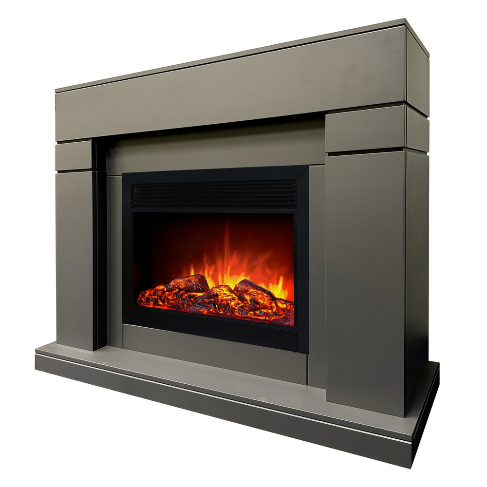 Электрокамин RealFlame Lindelse 26 GR серый, графит c очагом Moonblaze Black