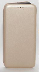 Чехол-книжка из эко-кожи Flip Cover Leather для Samsung Galaxy A6 Plus 2018 (Золотой)