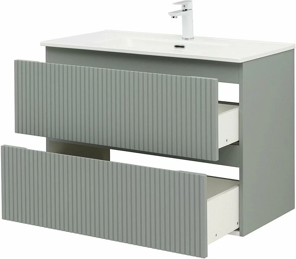 Тумба с раковиной Aquanet Джейн (Flat) 335435/330432 90 мисти грин