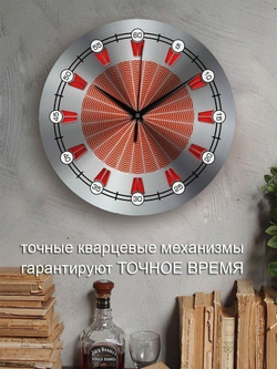 Серые настенные деревянные часы IDEAL "ЗОСИН", 30 см, бесшумные Декор для дома, подарок