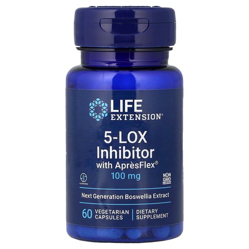 Life Extension, 5-LOX блокатор с ApresFlex, 100 мг, 60 вегетарианских капсул