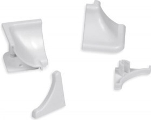 Фурнитура к Плинтусу для столешниц вогнутый рифленый ПВХ 25х25мм Белый