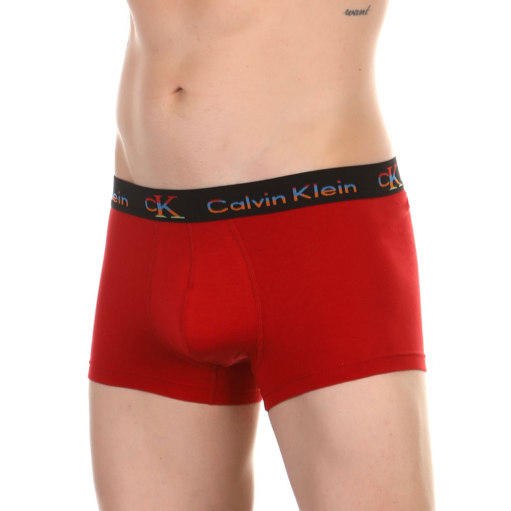 Мужские трусы боксеры красные Calvin Klein Black Waistband Boxers